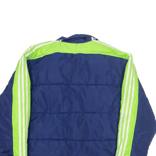 ADIDAS Insulated Puffer Coat Blue 90s Colourblock Mens S