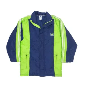 ADIDAS Insulated Puffer Coat Blue 90s Colourblock Mens S