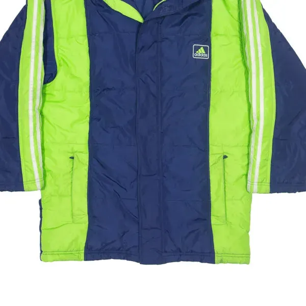 ADIDAS Insulated Puffer Coat Blue 90s Colourblock Mens S