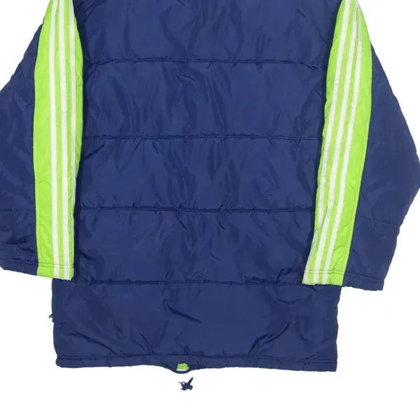 ADIDAS Insulated Puffer Coat Blue 90s Colourblock Mens S