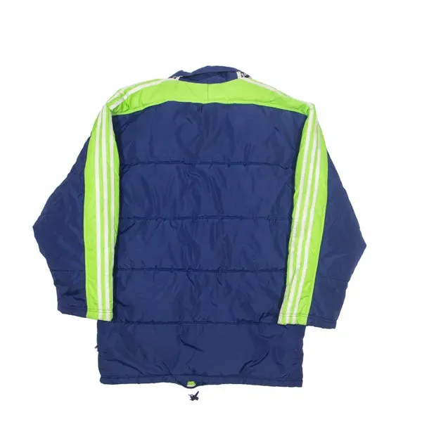 ADIDAS Insulated Puffer Coat Blue 90s Colourblock Mens S