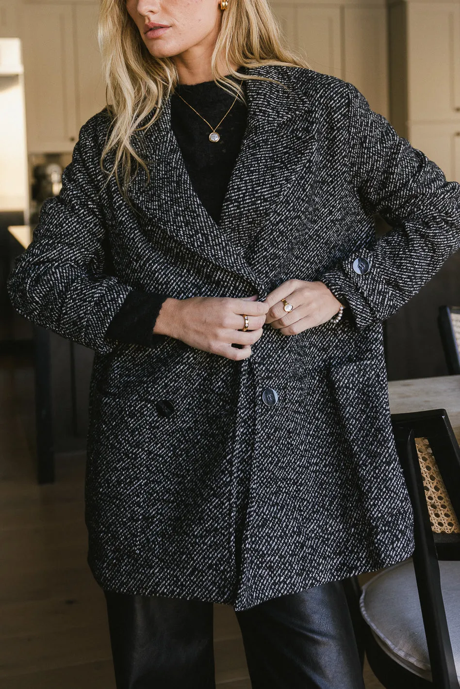 Ava Wool Blend Jacket in Black - FINAL SALE