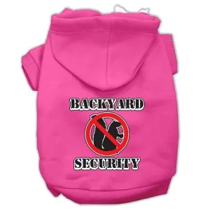 Backyard Security Screen Print Pet Hoodies Bright Pink Size XL (16)