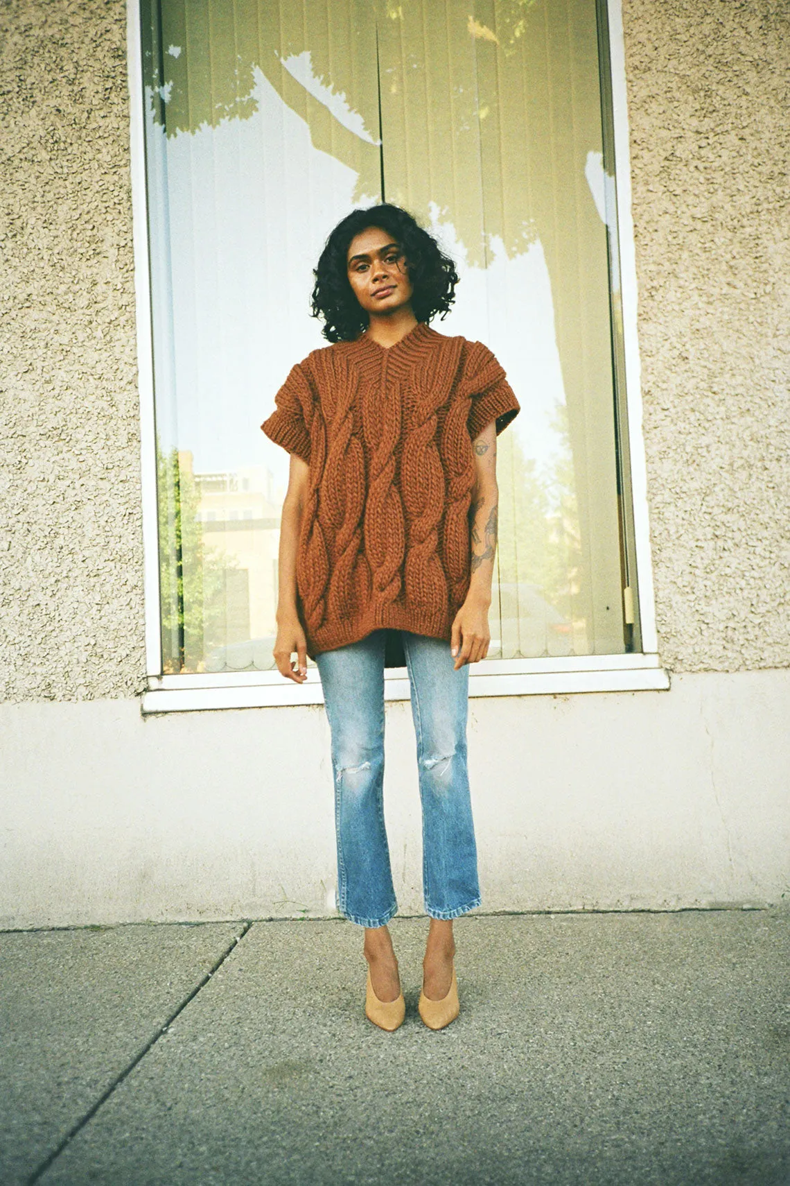 Brown V-Neck Vest