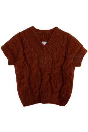 Brown V-Neck Vest