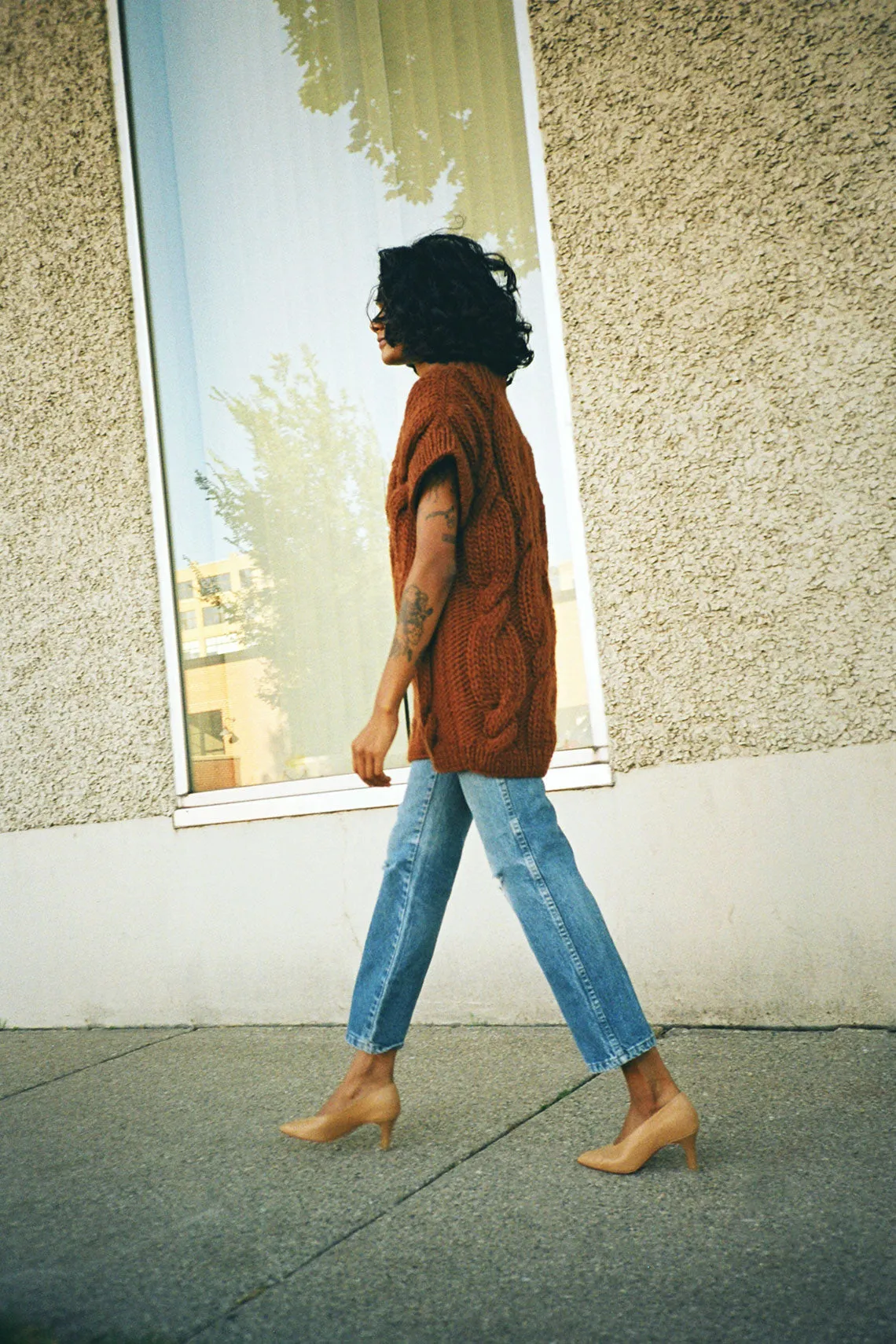 Brown V-Neck Vest