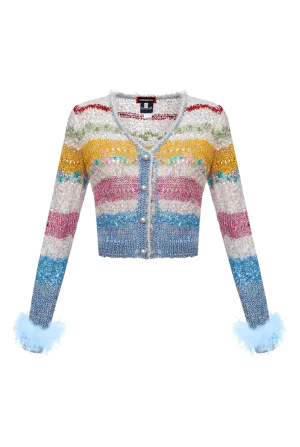 California Knit Sweater with Feather Cuffs