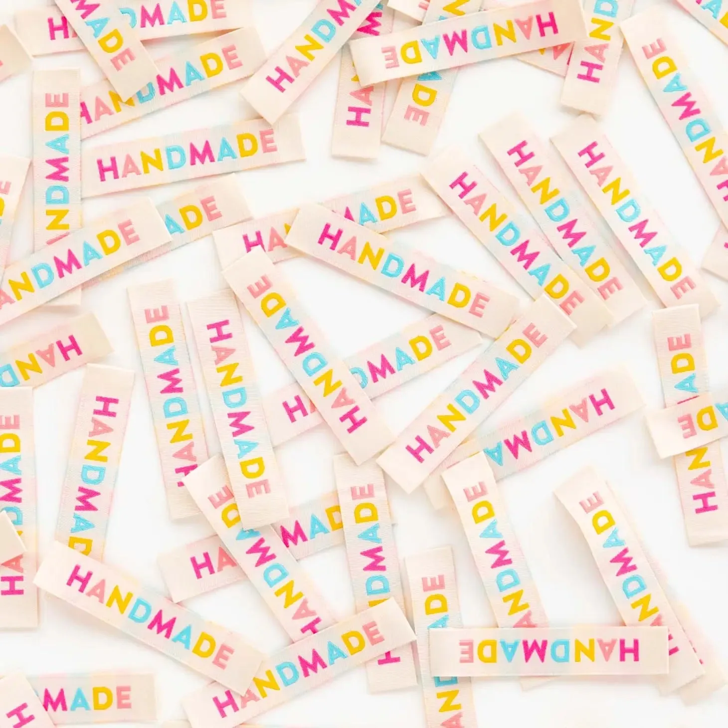 Colourful 'Handmade' Sew in Labels - Sarah Hearts