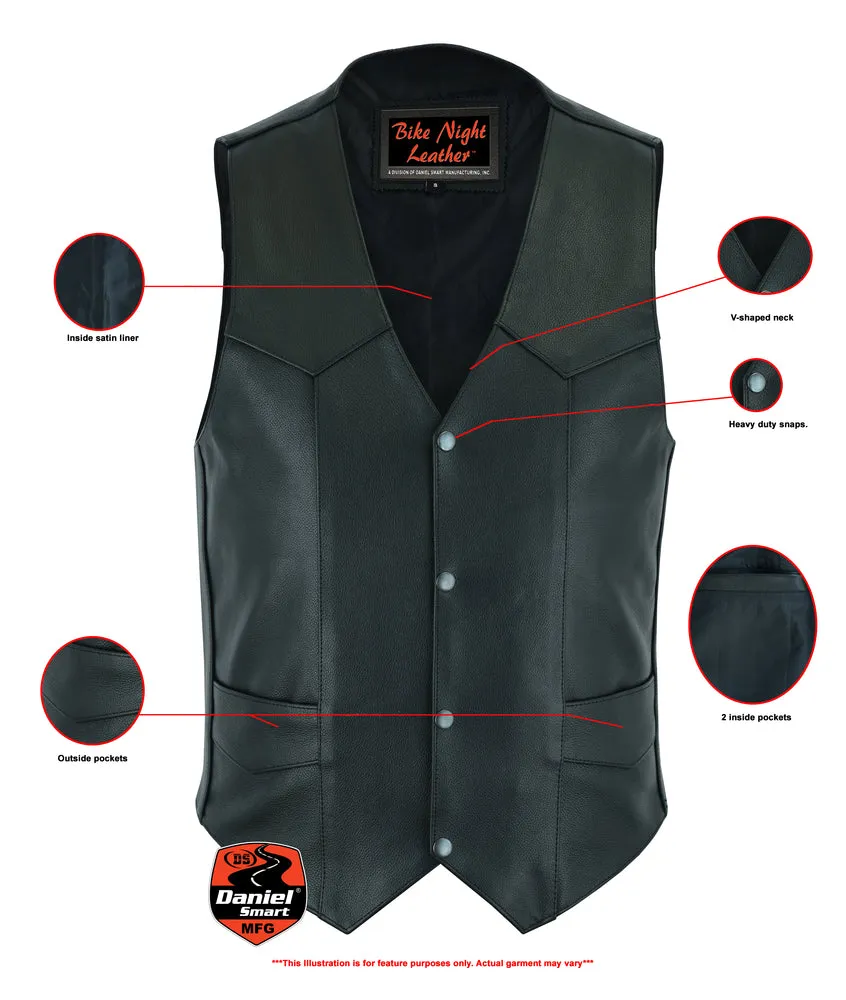DS104 Men's Plain Side Economy Bike Night Vest