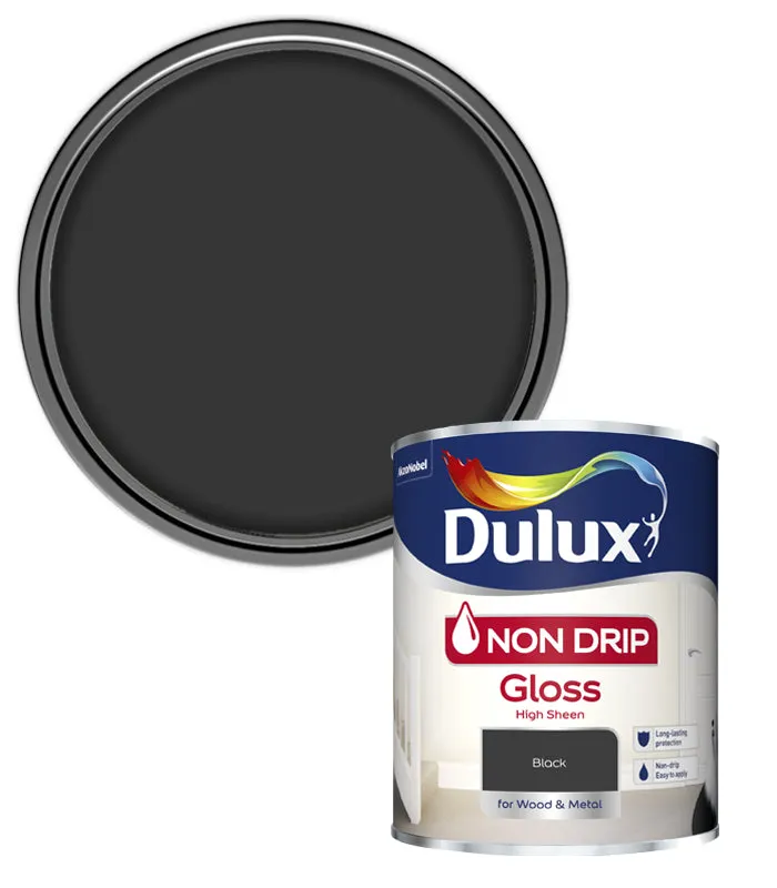 Dulux Non Drip Gloss Paint - Black