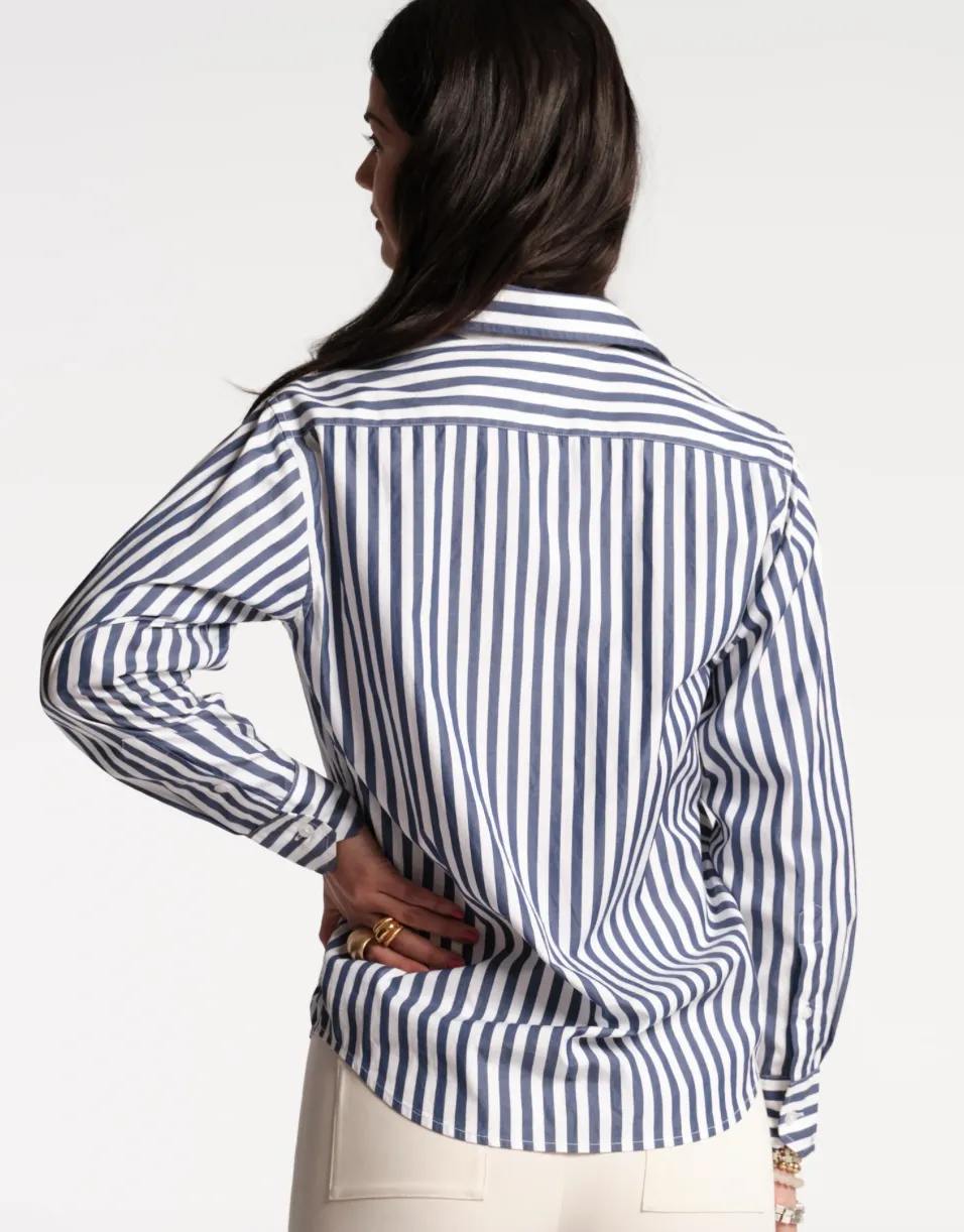 Frances Valentine Stripe Shirt Navy/White
