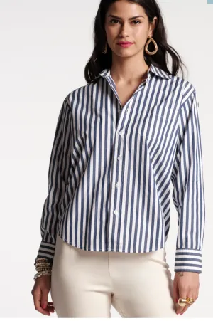 Frances Valentine Stripe Shirt Navy/White