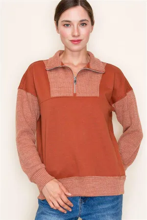 Knit Half Zip Collared Tops - 3 Colors!