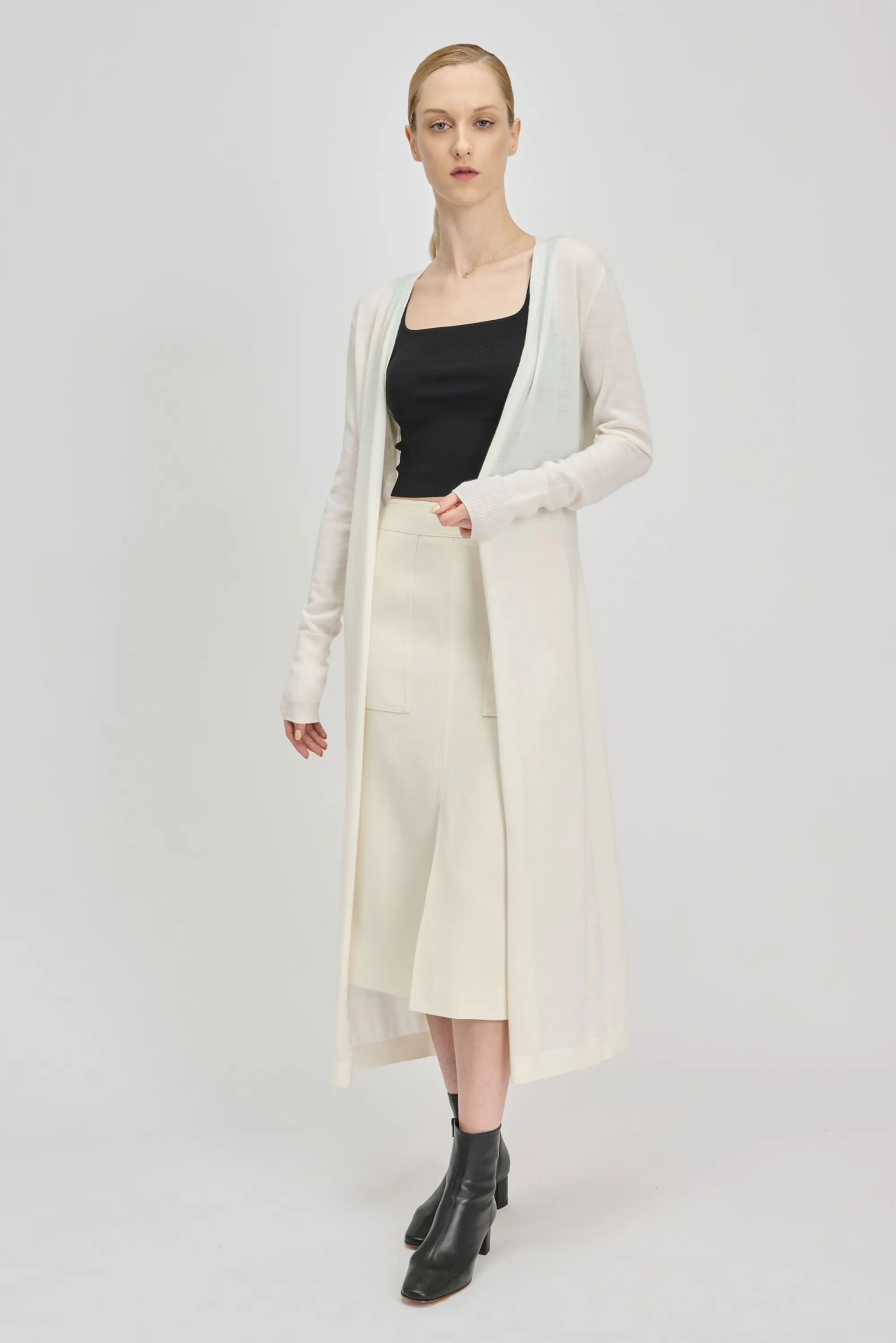 MIC maxi cardigan (White)