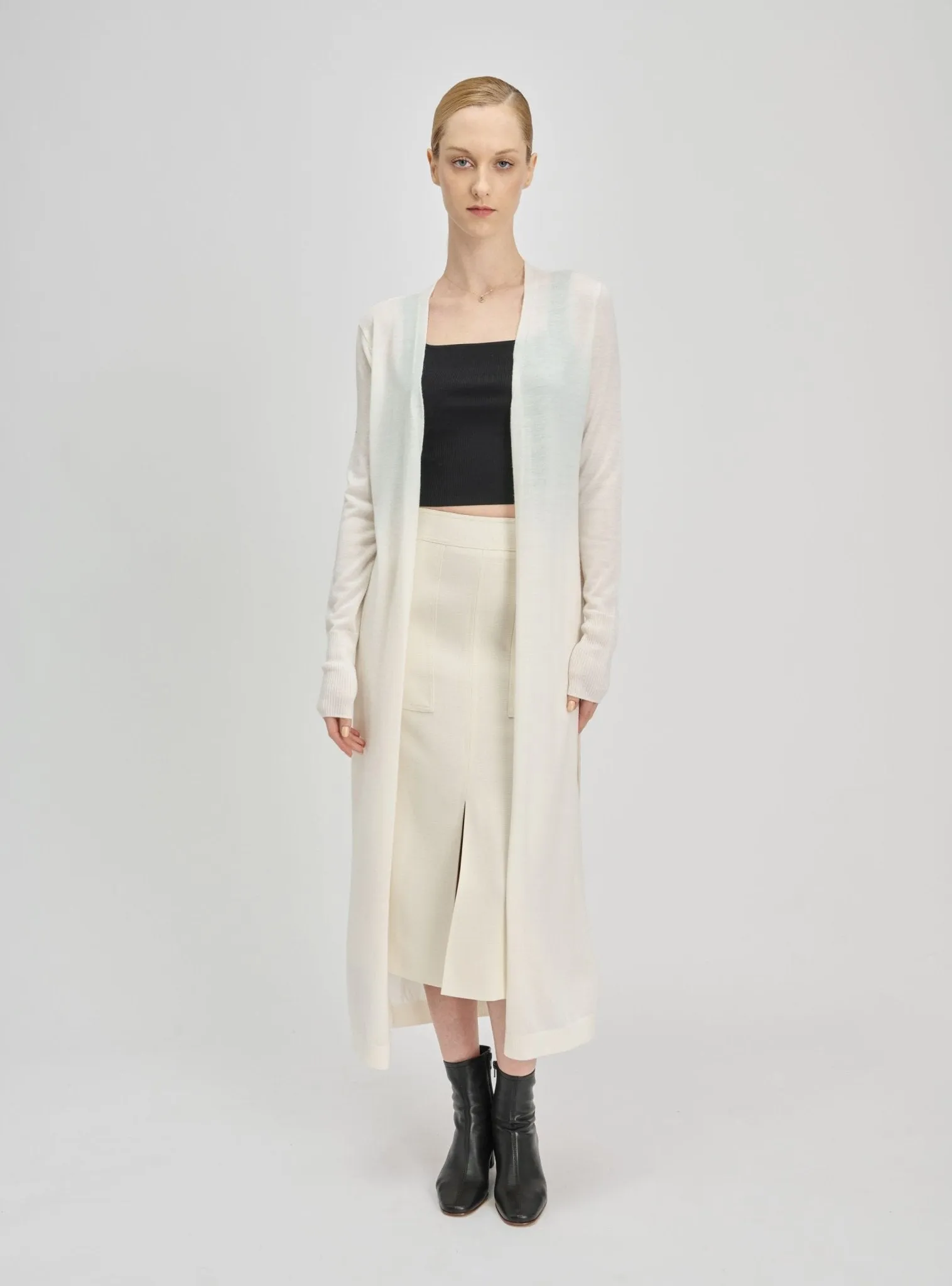 MIC maxi cardigan (White)