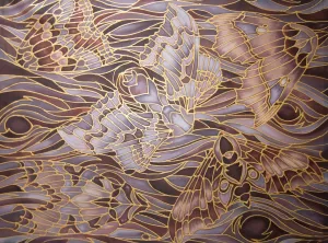 Moths on Bark Signed Print - Moths Limited Edition Print- Warm Earthy Butterly Print