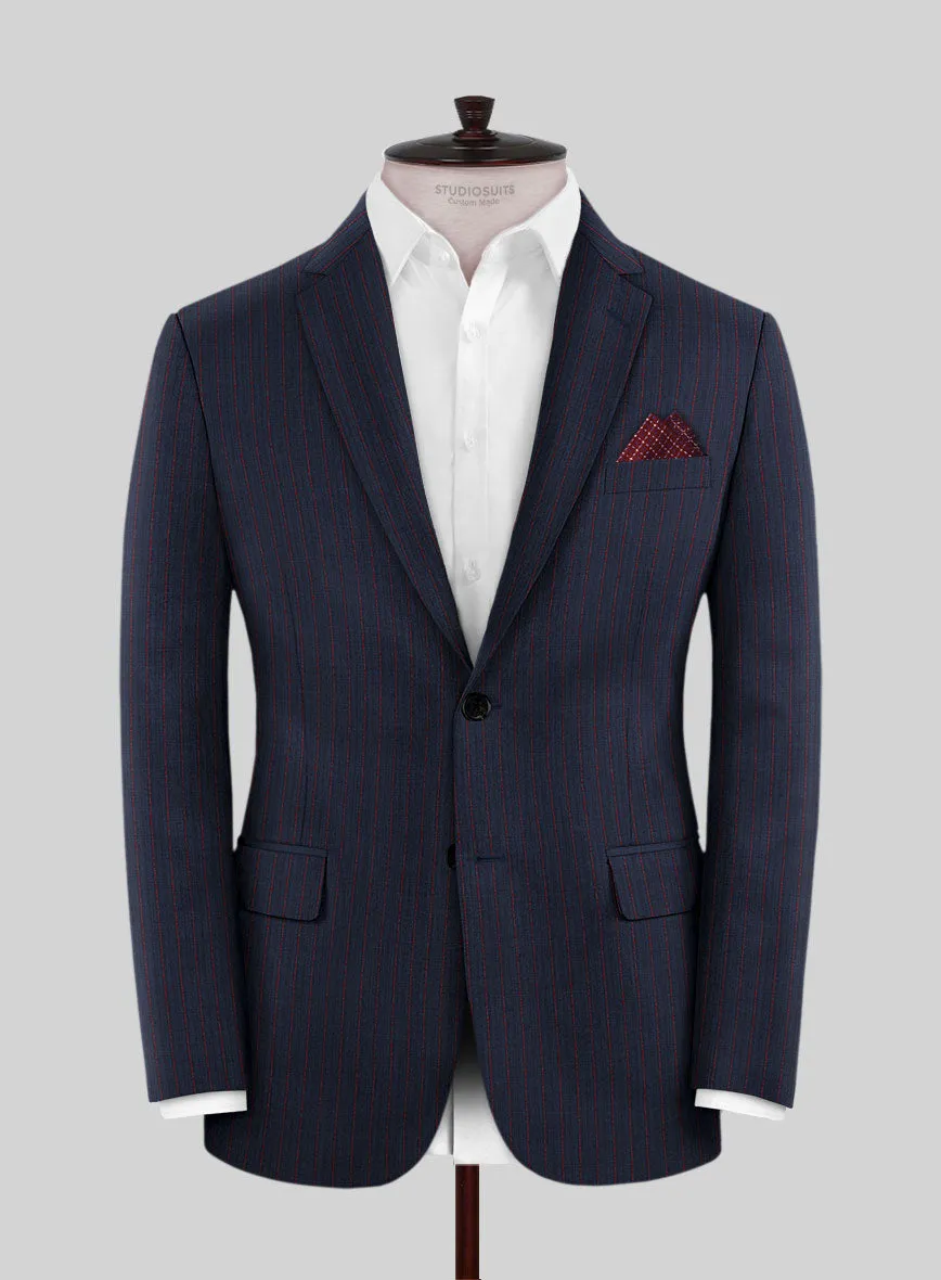Napolean Argio Stripe Dark Blue Wool Jacket