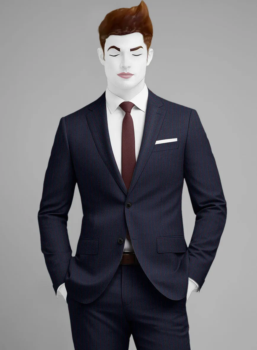 Napolean Argio Stripe Dark Blue Wool Jacket
