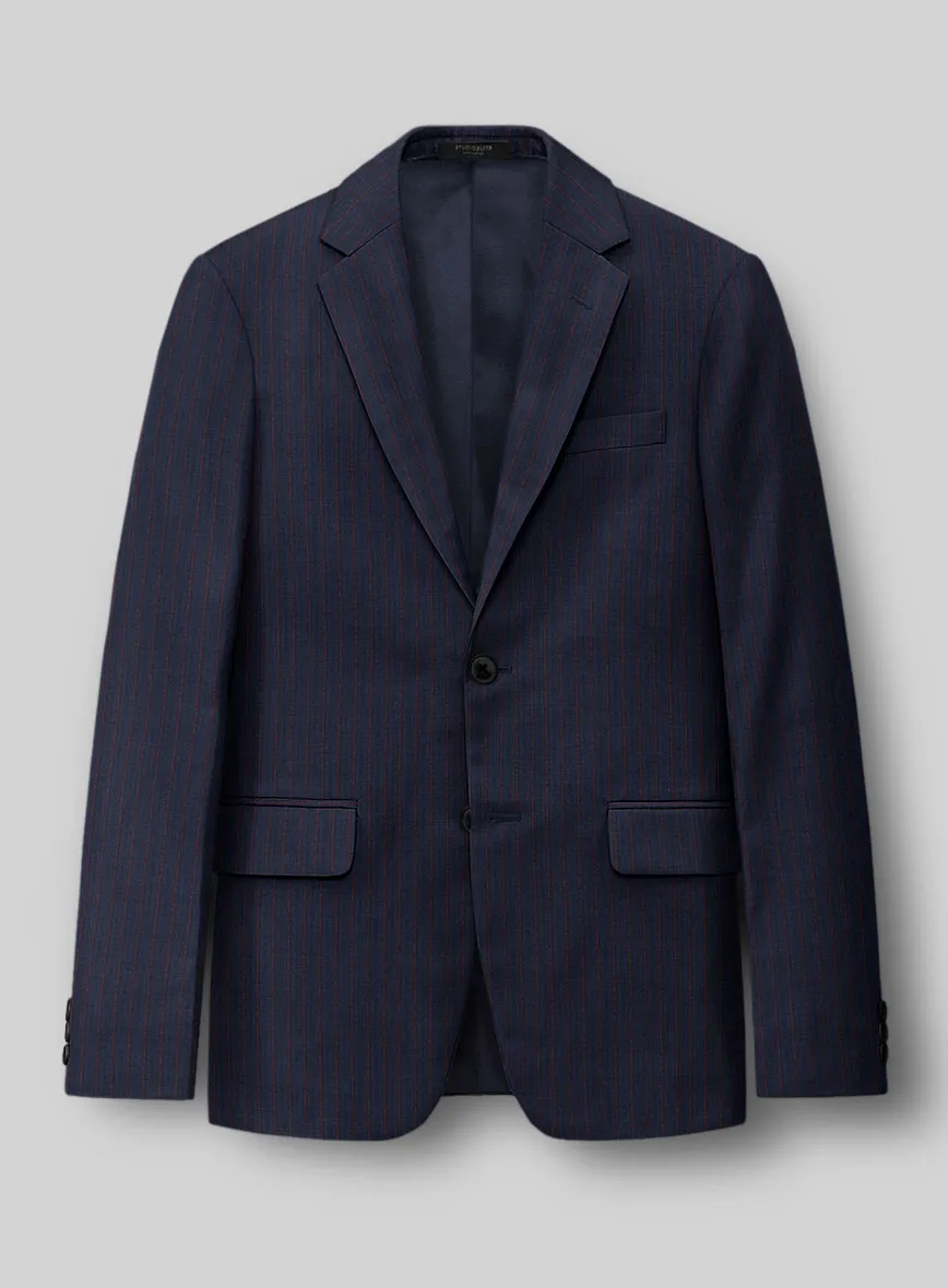 Napolean Argio Stripe Dark Blue Wool Jacket