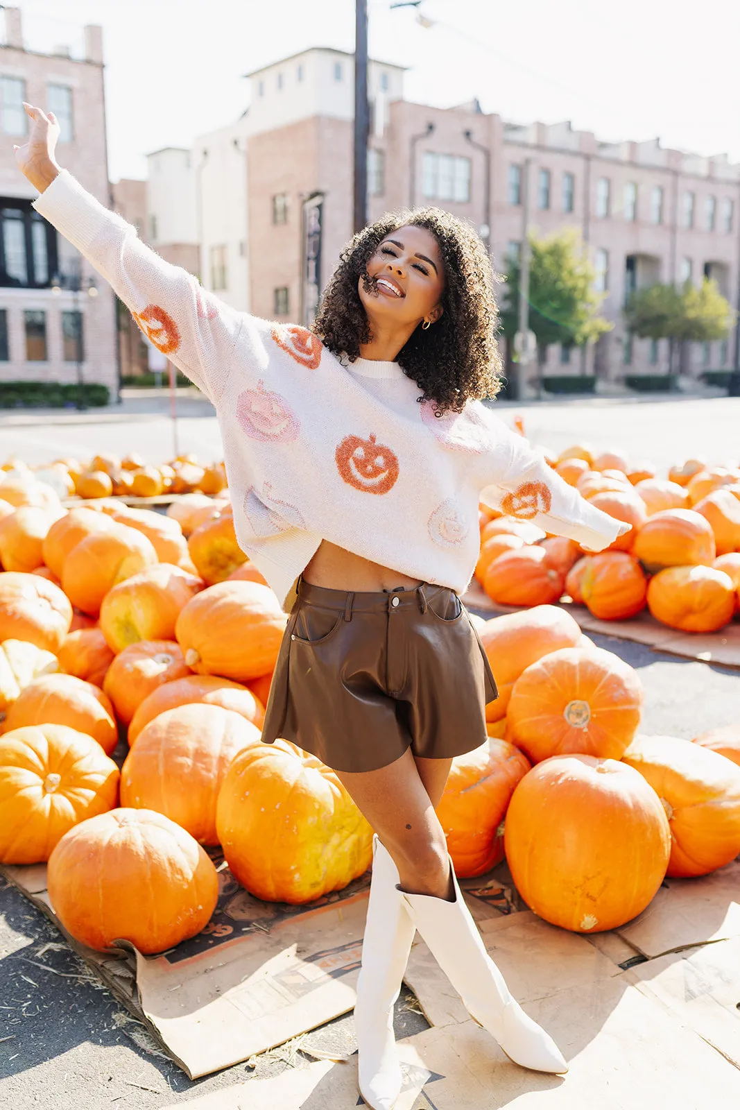 Pumpkin Patch Date Sweater - Ivory