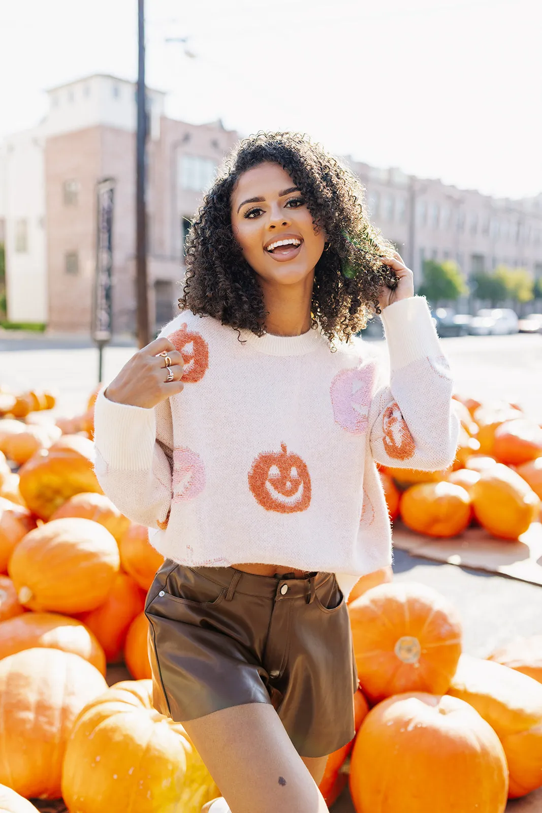 Pumpkin Patch Date Sweater - Ivory