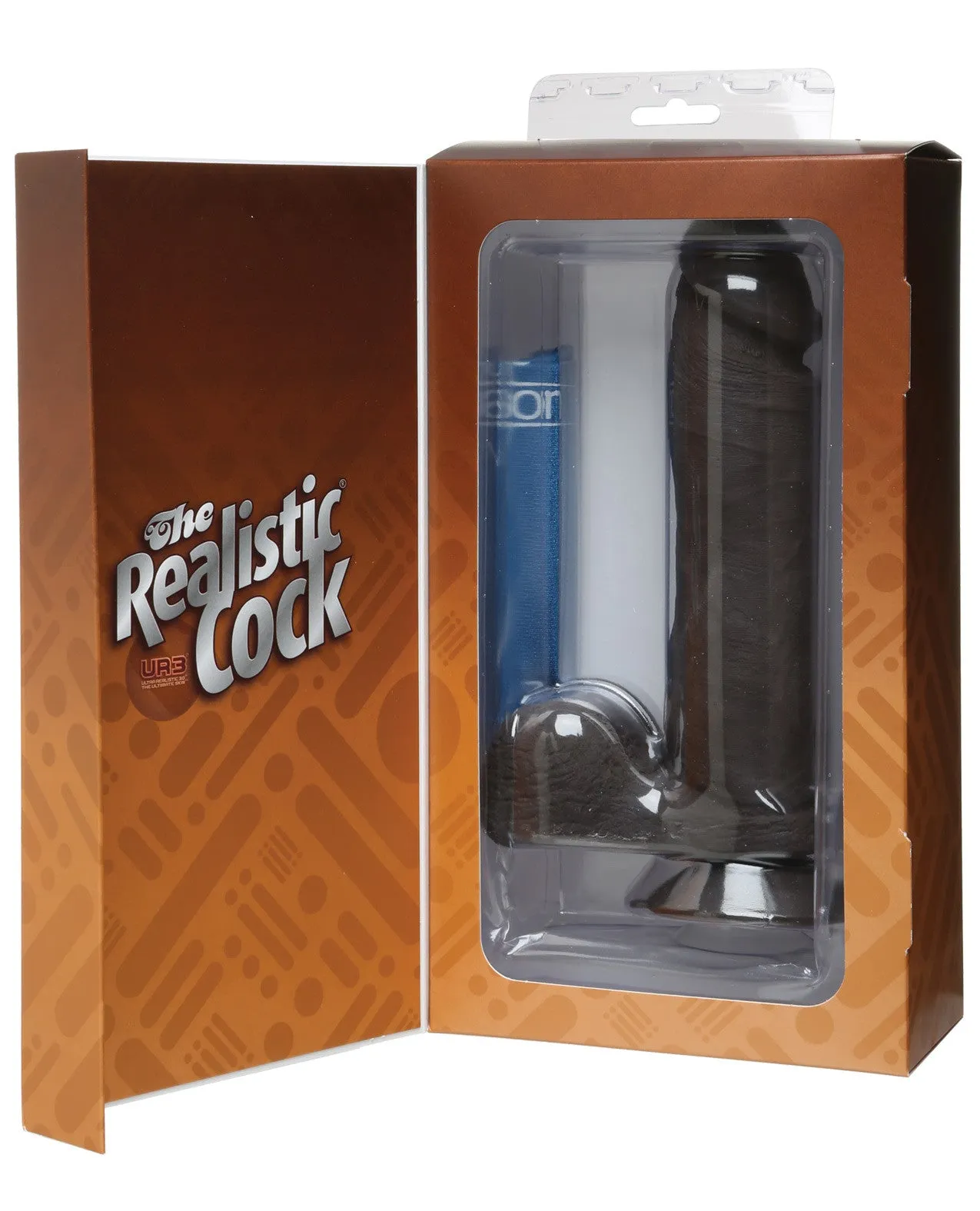 Realistic 8" Ultraskyn Cock w/Balls - Black