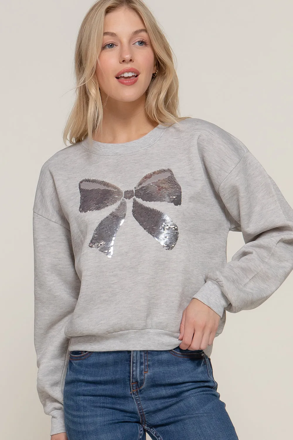 Sequin Bow Pullovers - 2 Colors!