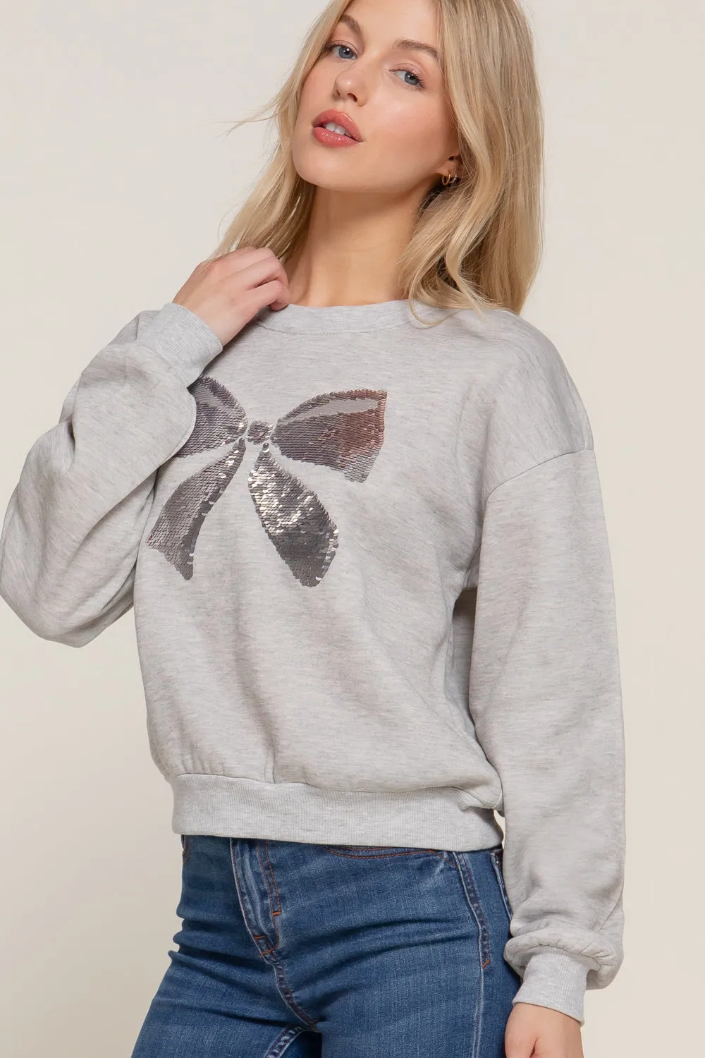 Sequin Bow Pullovers - 2 Colors!