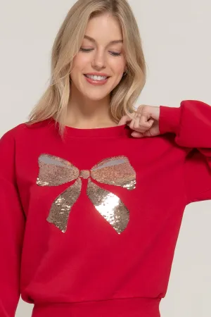 Sequin Bow Pullovers - 2 Colors!