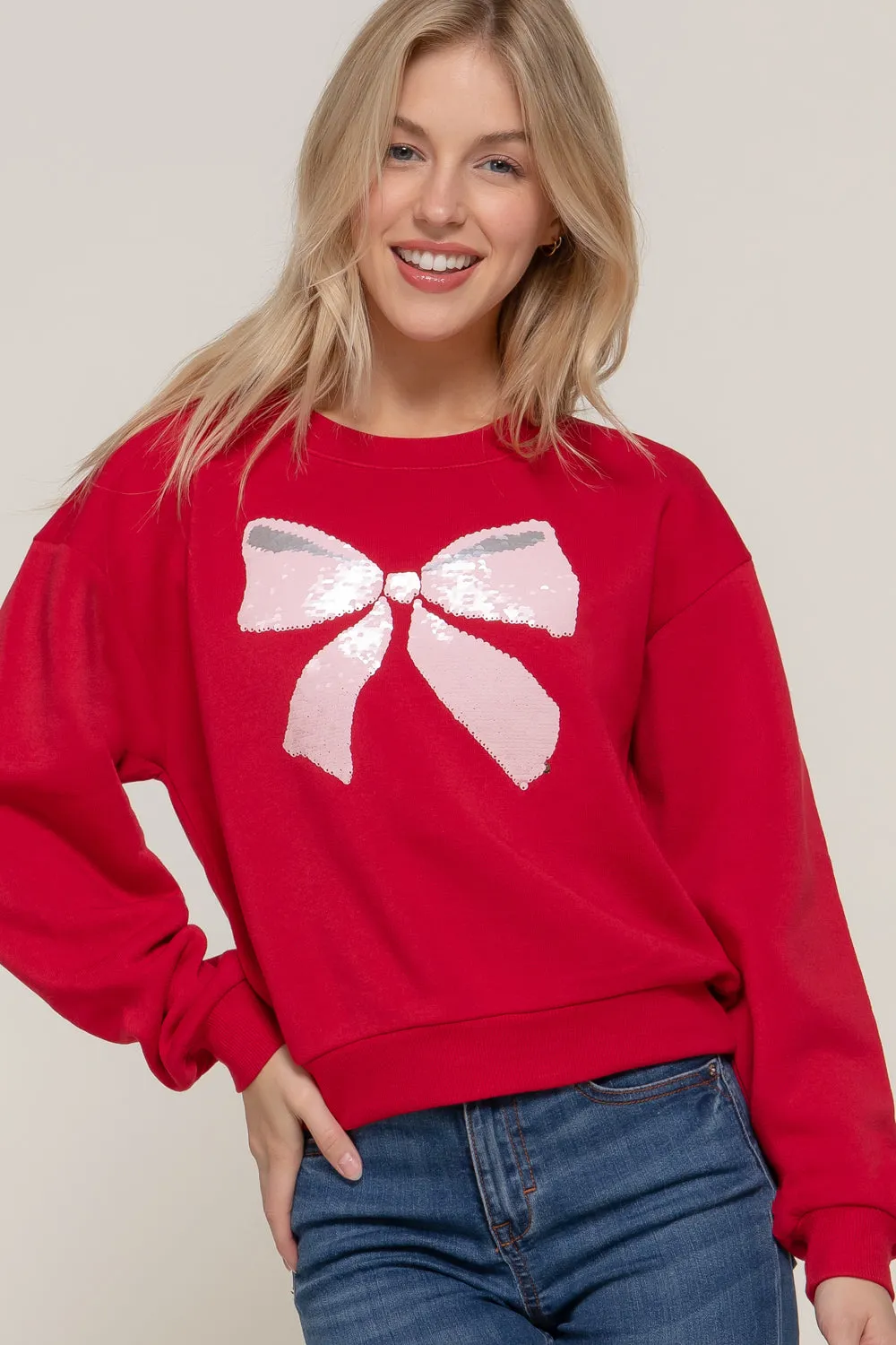 Sequin Bow Pullovers - 2 Colors!