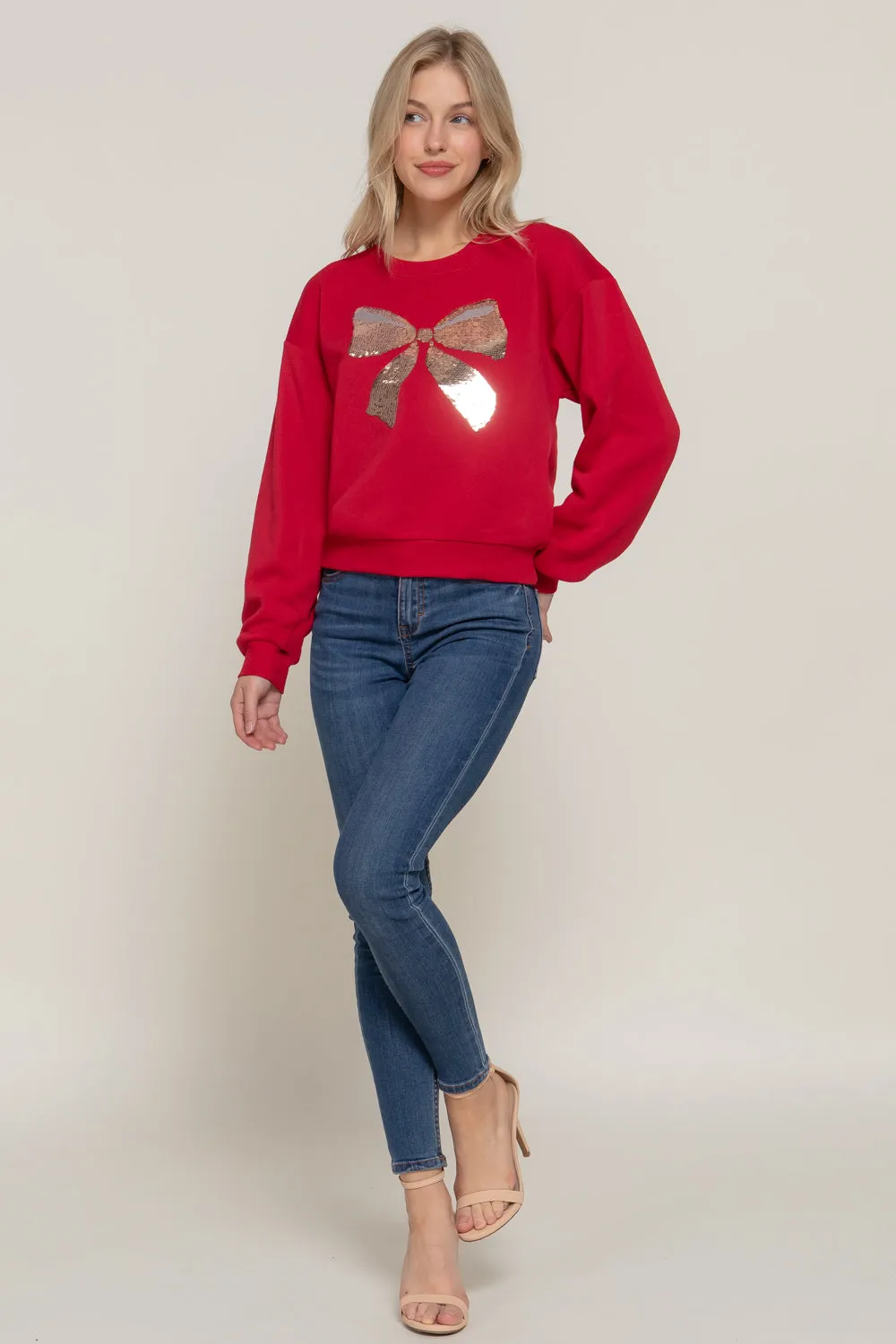 Sequin Bow Pullovers - 2 Colors!