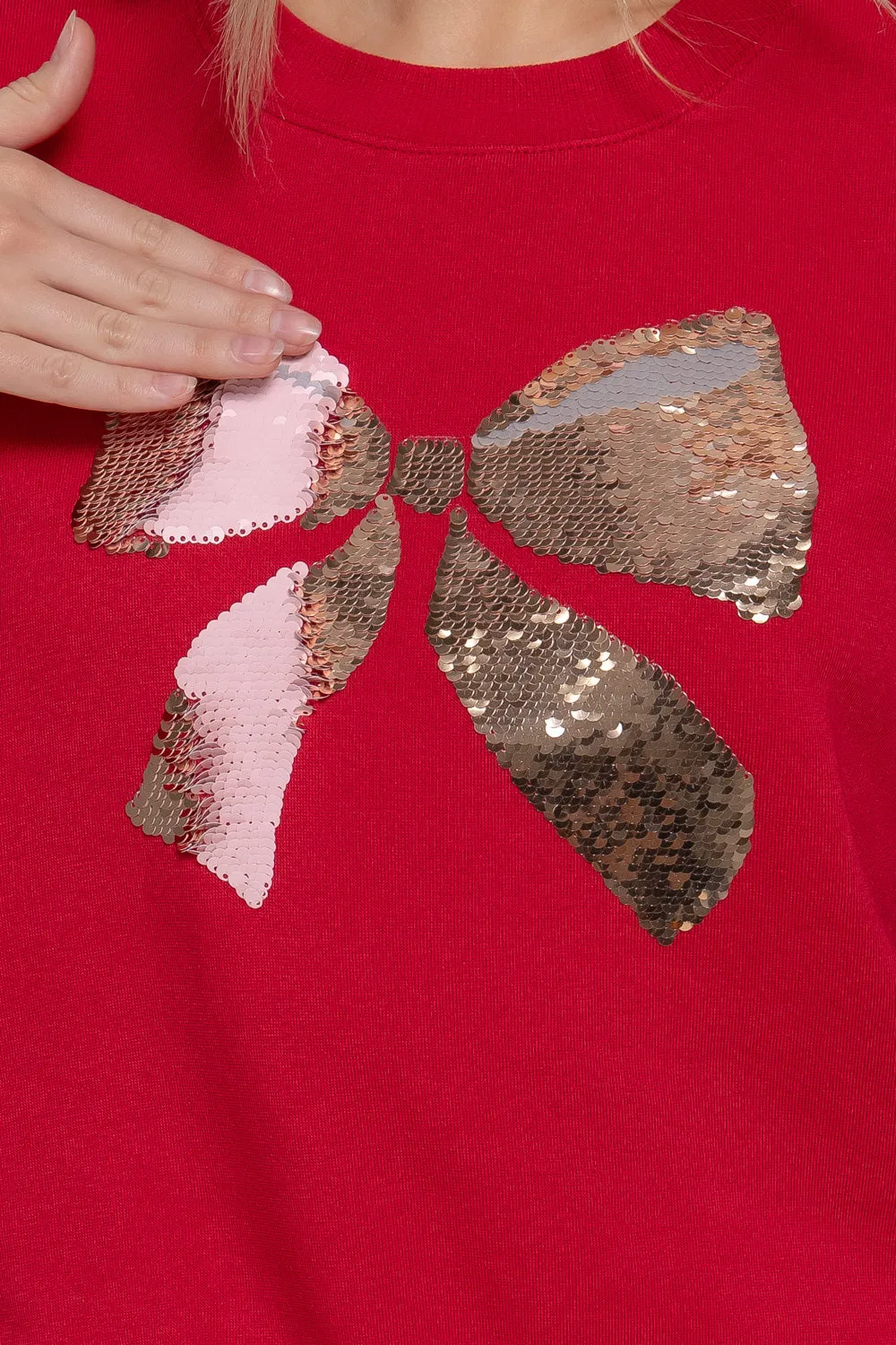 Sequin Bow Pullovers - 2 Colors!